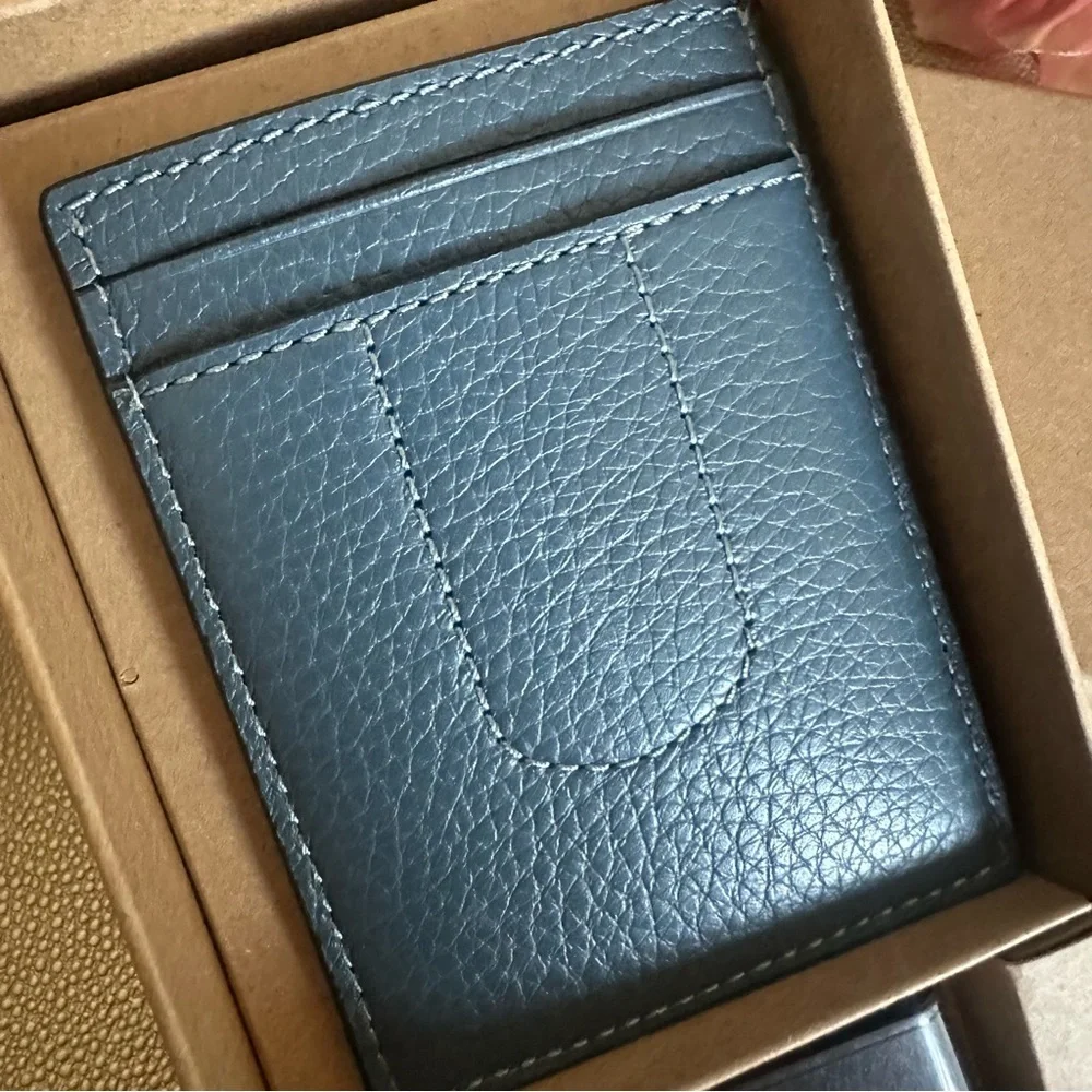 Coach Signature Black Card Holder and Clip Set